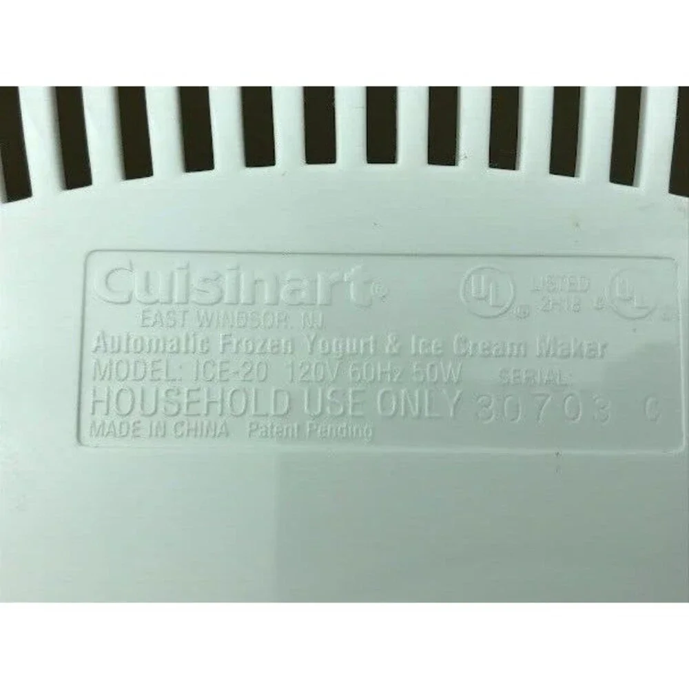 Cuisinart Ice-20 Frozen Yogurt Ice Cream Sorbet Maker Motor Base White - TESTED
